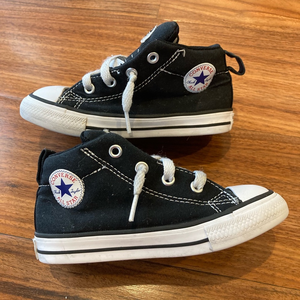 Converse Chuck Taylor All Star Toddler High Top Sneakers Black Canvas, SZ C8